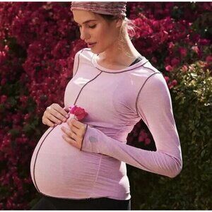 NWT $60 FP Movement x HATCH Maternity Shirt Small Right On Run Layer Pink Top
